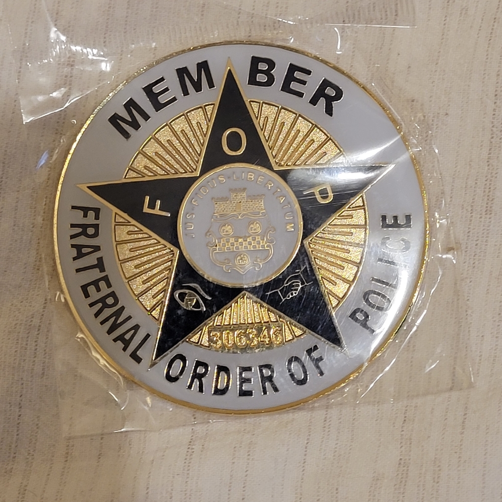 Vintage Fraternal Order of Police FOP license plate Decal/Emblem